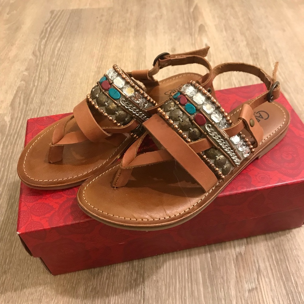 Sz 5 Carlos by Carlos Santana Tango Beaded Sandal